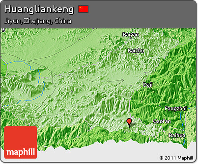 Political Panoramic Map of Huangliankeng