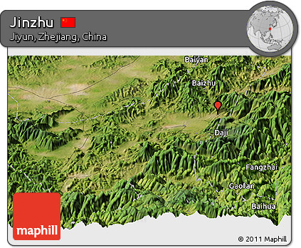 Satellite Panoramic Map of Jinzhu