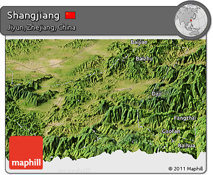 Satellite Panoramic Map of Shangjiang