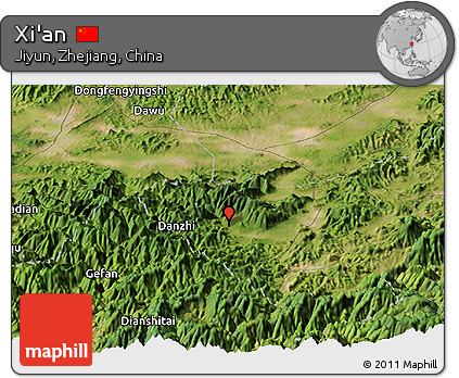 Satellite Panoramic Map of Xi'an