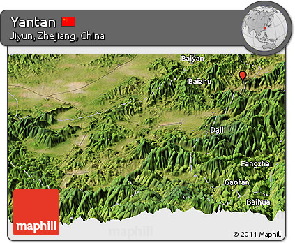Satellite Panoramic Map of Yantan