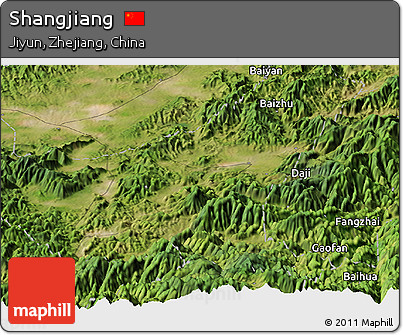 Satellite Panoramic Map of Shangjiang