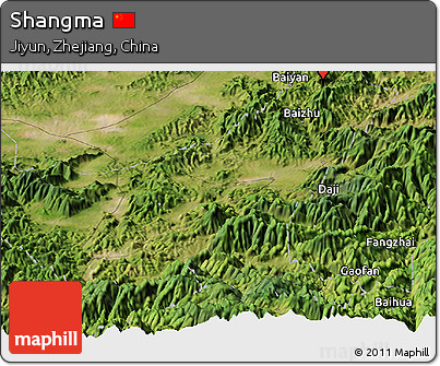 Satellite Panoramic Map of Shangma