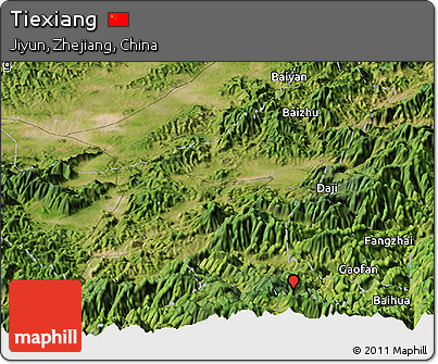 Satellite Panoramic Map of Tiexiang