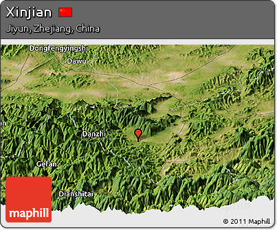 Satellite Panoramic Map of Xinjian