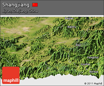 Satellite Panoramic Map of Shangjiang