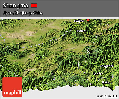 Satellite Panoramic Map of Shangma