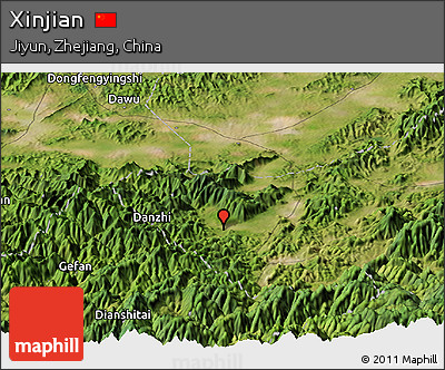 Satellite Panoramic Map of Xinjian
