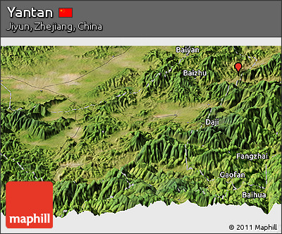 Satellite Panoramic Map of Yantan