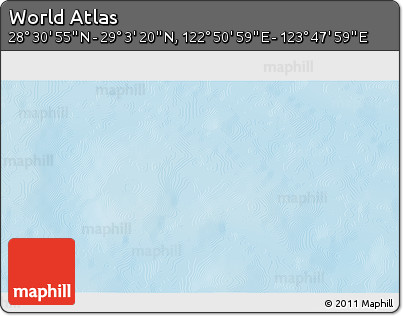 Physical 3D Map of the Area around 28° 47' 8" N, 123° 19' 29" E