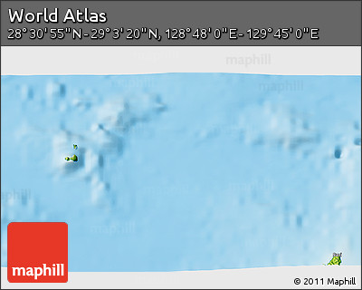 Physical 3D Map of the Area around 28° 47' 8" N, 129° 16' 30" E