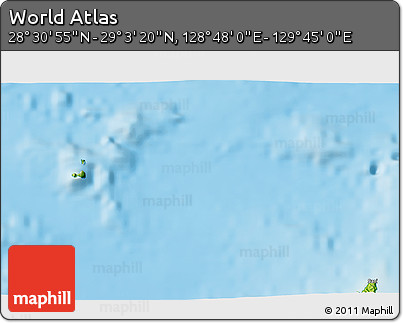 Physical 3D Map of the Area around 28° 47' 8" N, 129° 16' 30" E