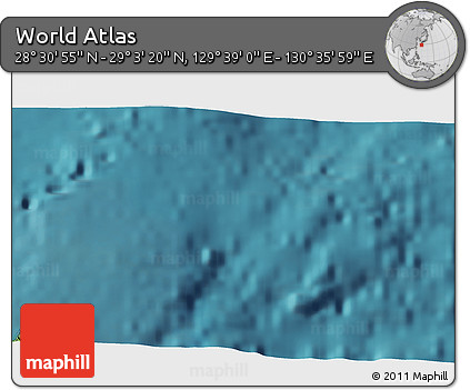 Satellite 3D Map of the Area around 28° 47' 8" N, 130° 7' 30" E