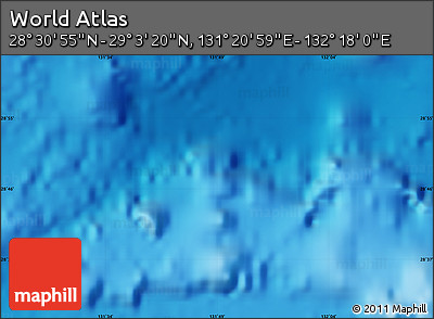Shaded Relief Map of the Area around 28° 47' 8" N, 131° 49' 29" E