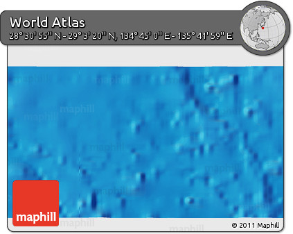Physical 3D Map of the Area around 28° 47' 8" N, 135° 13' 29" E