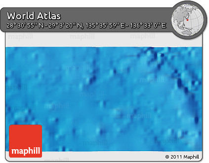 Physical 3D Map of the Area around 28° 47' 8" N, 136° 4' 29" E
