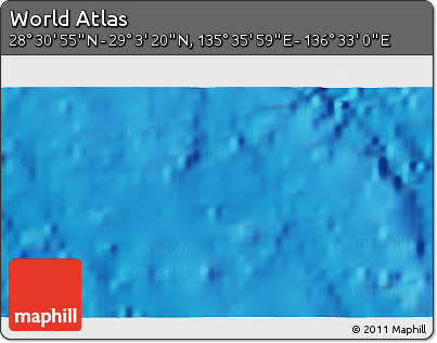 Physical 3D Map of the Area around 28° 47' 8" N, 136° 4' 29" E
