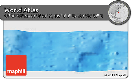 Physical Panoramic Map of the Area around 28° 47' 8" N, 139° 28' 29" E