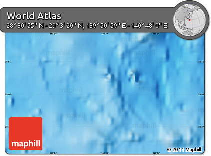 Physical Map of the Area around 28° 47' 8" N, 140° 19' 29" E