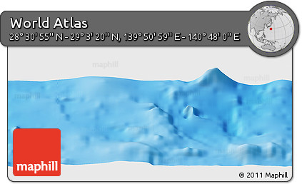 Physical Panoramic Map of the Area around 28° 47' 8" N, 140° 19' 29" E