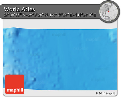 Physical 3D Map of the Area around 28° 47' 8" N, 141° 10' 30" E