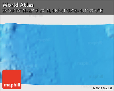 Physical 3D Map of the Area around 28° 47' 8" N, 141° 10' 30" E