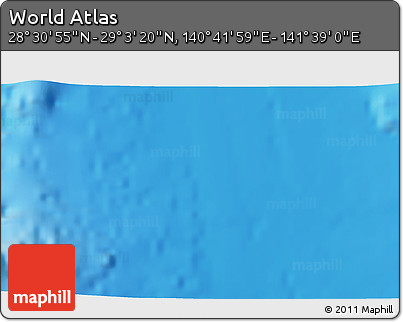 Physical 3D Map of the Area around 28° 47' 8" N, 141° 10' 30" E