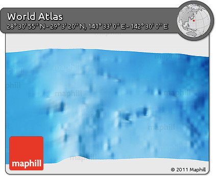Physical 3D Map of the Area around 28° 47' 8" N, 142° 1' 30" E