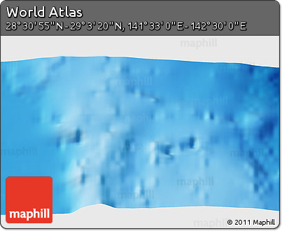 Physical 3D Map of the Area around 28° 47' 8" N, 142° 1' 30" E