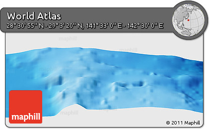 Physical Panoramic Map of the Area around 28° 47' 8" N, 142° 1' 30" E