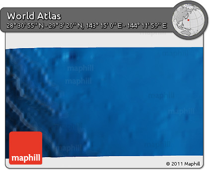Physical 3D Map of the Area around 28° 47' 8" N, 143° 43' 29" E