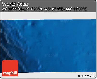 Physical 3D Map of the Area around 28° 47' 8" N, 143° 43' 29" E