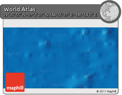 Physical 3D Map of the Area around 28° 47' 8" N, 145° 25' 30" E