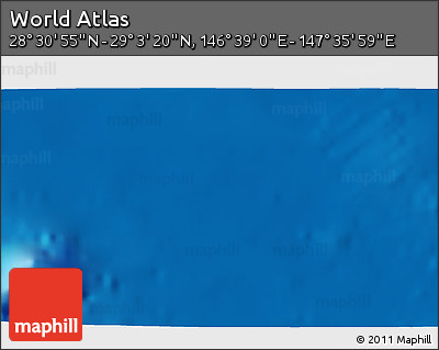 Physical 3D Map of the Area around 28° 47' 8" N, 147° 7' 30" E