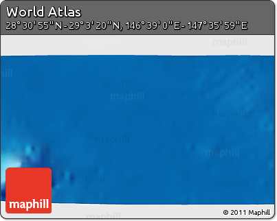 Physical 3D Map of the Area around 28° 47' 8" N, 147° 7' 30" E