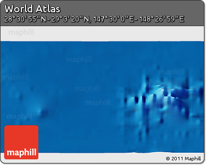 Physical 3D Map of the Area around 28° 47' 8" N, 147° 58' 29" E