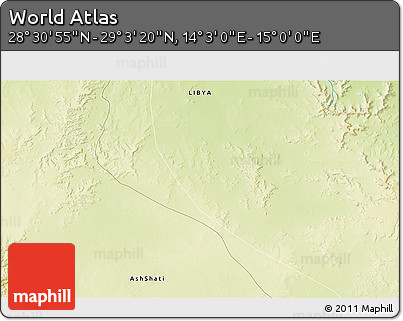 Physical 3D Map of the Area around 28° 47' 8" N, 14° 31' 30" E