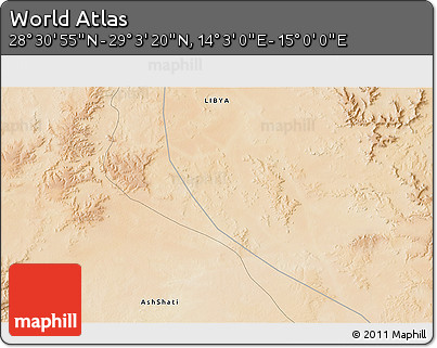 Satellite 3D Map of the Area around 28° 47' 8" N, 14° 31' 30" E