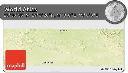 Physical Panoramic Map of the Area around 28° 47' 8" N, 14° 31' 30" E