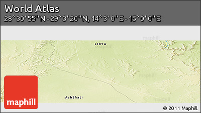 Physical Panoramic Map of the Area around 28° 47' 8" N, 14° 31' 30" E
