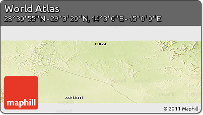 Physical Panoramic Map of the Area around 28° 47' 8" N, 14° 31' 30" E