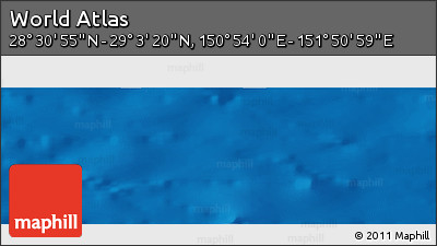 Physical Panoramic Map of the Area around 28° 47' 8" N, 151° 22' 30" E