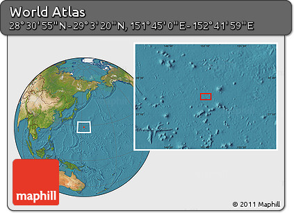 Satellite Location Map of the Area around 28° 47' 8" N, 152° 13' 29" E