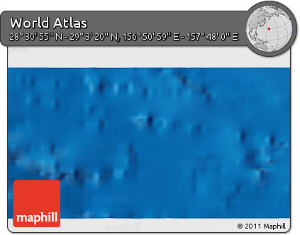 Physical 3D Map of the Area around 28° 47' 8" N, 157° 19' 29" E