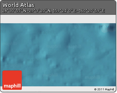 Satellite 3D Map of the Area around 28° 47' 8" N, 159° 52' 30" E