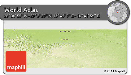 Physical Panoramic Map of the Area around 28° 47' 8" N, 16° 13' 30" E