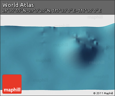 Satellite 3D Map of the Area around 28° 47' 8" N, 176° 1' 30" E
