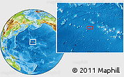 Physical Location Map of the area around 28° 47' 8" N, 178° 34' 29" E