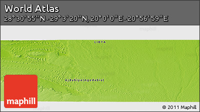 Physical Panoramic Map of the Area around 28° 47' 8" N, 20° 28' 30" E