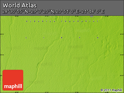 Physical Map of the Area around 28° 47' 8" N, 21° 19' 30" E